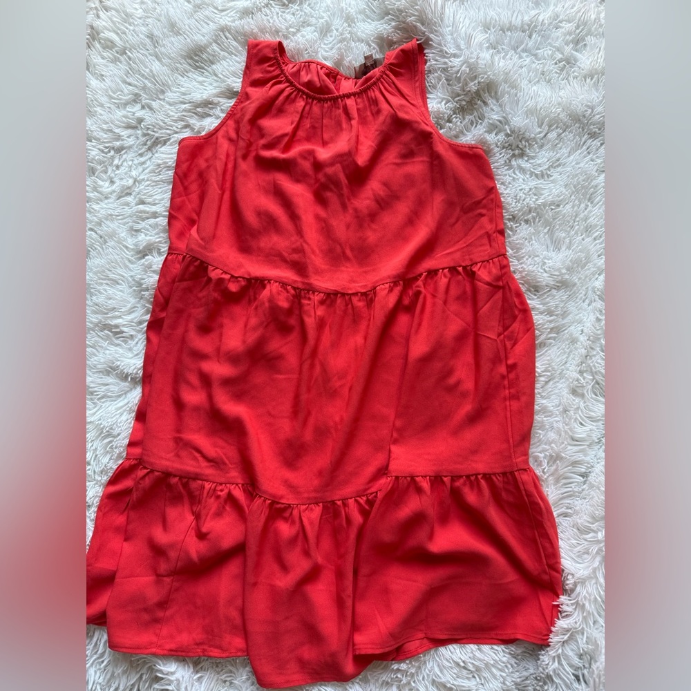 LOFT Sleeveless Red Tiered Tunic